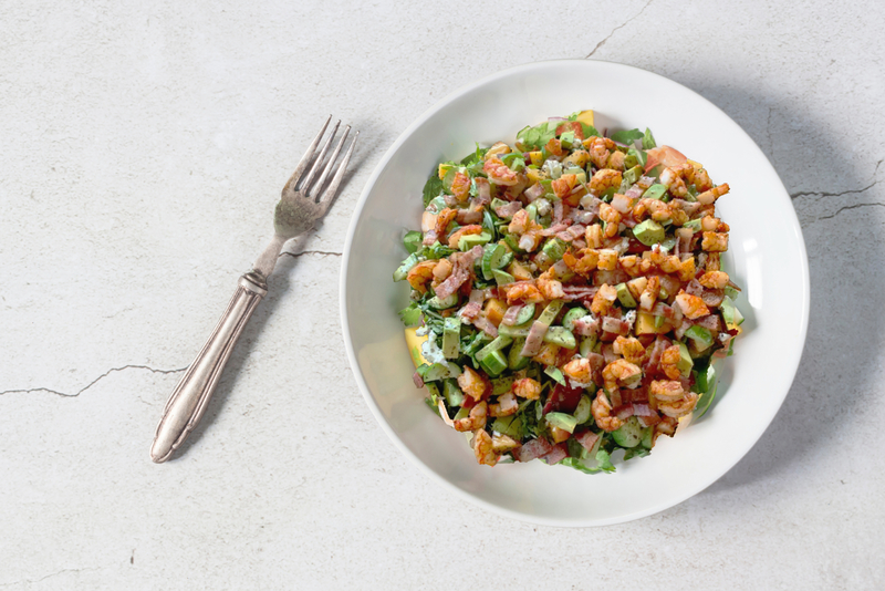Peach, Bacon & Shrimp Summer Salad